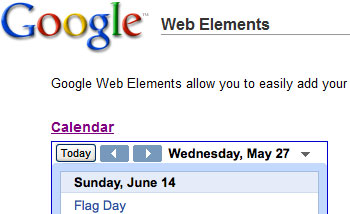 خدمة عناصر الويب من جوجل
