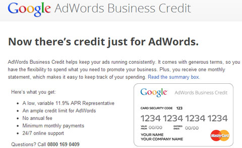 جوجل تطلق خدمة البطاقات الائتمانية لخدمة AdWords