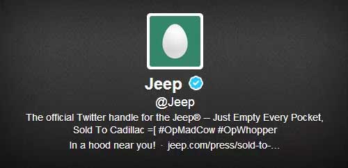 أختراق حساب شركة Jeep للسيارات على تويتر