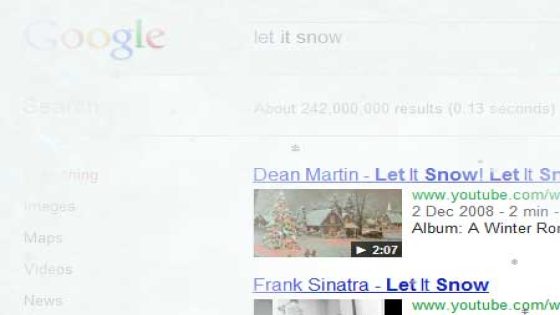 الأمطار والثلوج تغطي محرك بحث جوجل