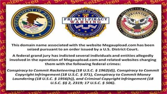 قرار اغلاق دومين MegaUpload.com