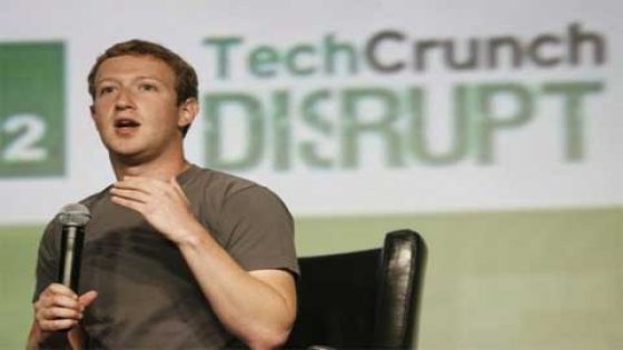 مؤسس فيسبوك مارك زوكربيرج في مؤتمر تك كرانش
