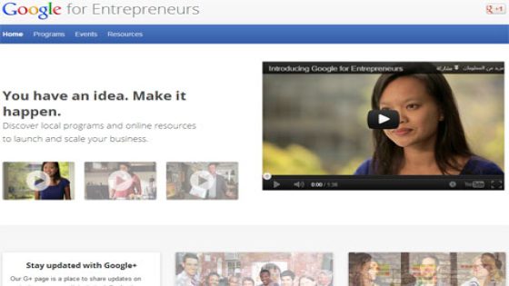 إطلاق موقع جوجل لروّاد الأعمال