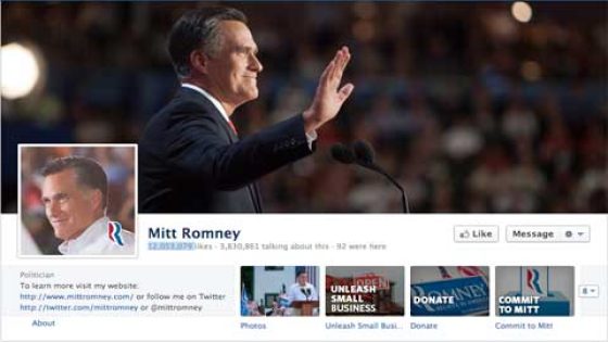 Mitt Romney يفقد عدد المعجبين بصفحته الـ FaceBook سريعاً