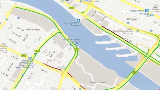 اضافة ميزة حركة المرور في خرائط جوجل بدولة الإمارات العربية المتحدة