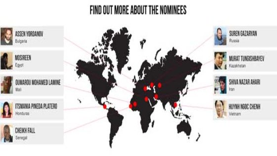 تسعة نشطاء أنترنت يترقبون الفوز بجائزة Netizen 2013