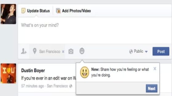 فيسبوك تتيح لك اضافة الوجوه التعربية إلى صندوق كتابة الحالة