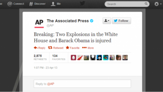 أختراق حساب وكالة “أسوشيتد برس” على تويتر ونشر خبر عن أصابة أوباما بأنفجار !!