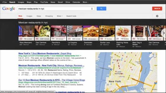 جوجل تتيح عرض الأماكن أعلى نتائج البحث