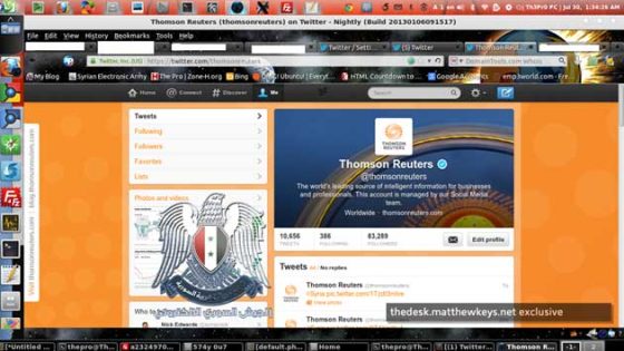 “الجيش السوري الإلكتروني” يخترق حساب رويترز على تويتر وكاد أن يخترق البيت الأبيض
