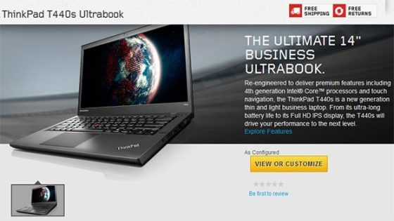 لينوفو تكشف عن حاسب الألترا بوك ThinkPad T440s