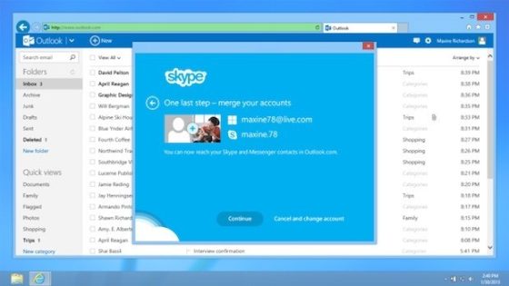 مايكروسوفت تدمج سكايب مع بريد Outlook.com في أميركا