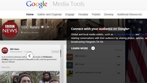 جوجل تطلق خدمة “أدوات إعلامية” Google Media Tools