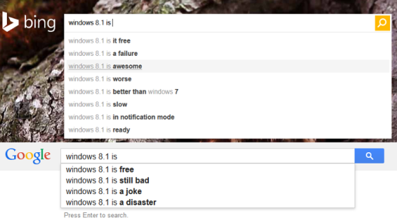 محرك بحث بينج يصف “ويندوز 8.1” بأنه سيء وبطيء !!!