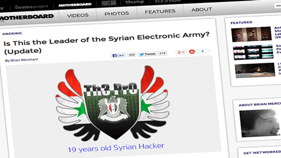 الجيش السوري الإلكتروني يخترق موقع مجلة Vice