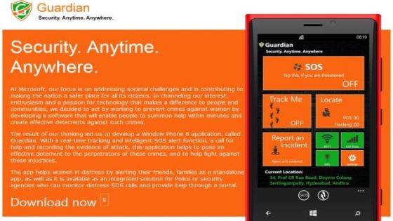 مايكروسوفت تطلق تطبيق “Guardian safety” لحماية الفتاة من التحرش والإغتصاب !!