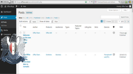 الجيش السوري الإلكتروني يخترق مدونة أوفيس التابعة لشركة مايكروسوفت