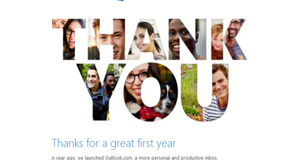 مايكروسوفت تحتفل بعيد ميلاد بريد Outlook.com الأول