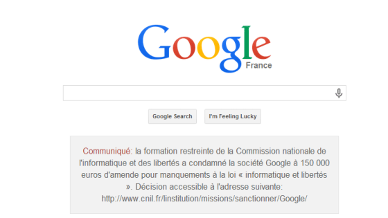 جوجل ترضخ وتنشر رسالة إنتهاكها للخصوصية في فرنسا !!