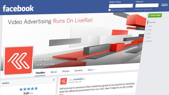 فيسبوك تستحوذ على شركة LiveRail لإعلانات الفيديو