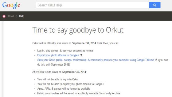 جوجل تعلن نيتها إغلاق شبكة Orkut الإجتماعية