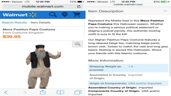 شركة Walmart الأمريكية تسحب منتج بزي إسلامي بمناسبة عيد الهالوين والسبب !!