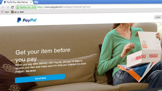 PayPal تطلق خدمتها الجديدة “الدفع بعد التسليم”